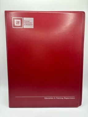 Vintage GM General Motors Seminar Paperwork Folder Administration & Development